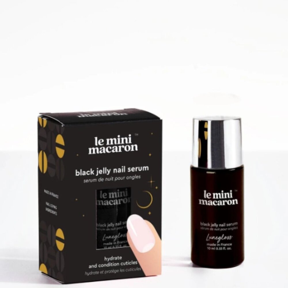 🔥3/$30 Le Mini Macaron Lunegloss Revitalizing Black Jelly Overnight Nail Serum